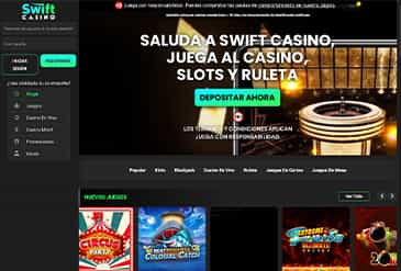 Página principal de Swift Casino