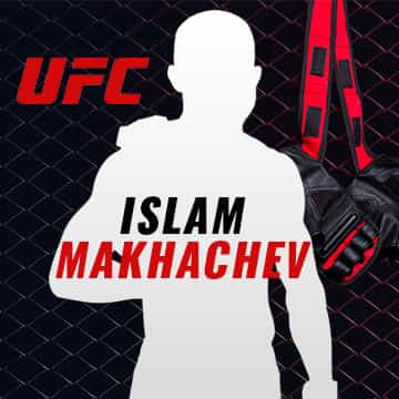 Silueta de Islam Makhachev, luchador de la UFC.