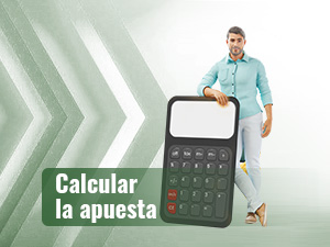 Un hombre posa junto a una calculadora antes de realizar apuestas políticas.