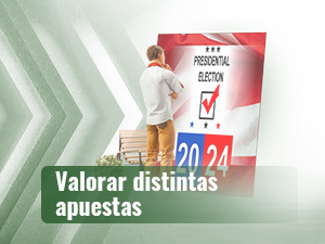 Una persona observa una imagen sobre las apuestas a las elecciones de USA.