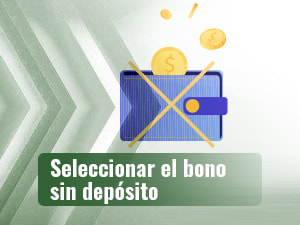 Un monedero tachado indicando que no hace falta depositar para solicitar bonos sin depósito.
