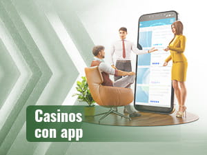 Hombre jugando en una app de casino.