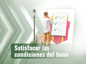 Hombre comprobando los requisitos de uno de los bonos de bienvenida de casas de apuestas.