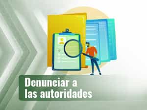 Una persona con una lupa delante de un móvil y varias carpetas gigantes explicando cómo prevenir los fraudes..