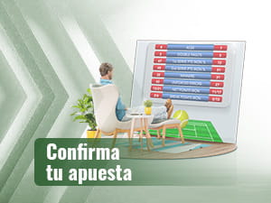 Hombre delante de una pantalla de apuestas a Rafa Nadal