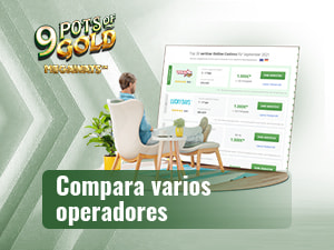 Una persona comparando los mejores casinos con tragaperras 5 Lions Megaways en España.