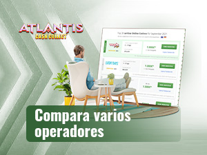 Una persona comparando operadores en una reseña de la tragaperras Atlantis Cash Collect.