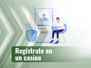 Una persona con un ordenador portátil registrándose en un casino con la slot Atlantis Cash Collect.