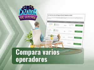 Hombre comparando casinos online para jugar a la Ruleta Cazador de Sueños.