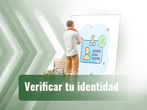 Hombre verificando su identidad en un casino en vivo.