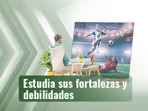 Espectador viendo jugar a dos futbolistas en una pantalla plana.