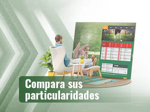 Espectador viendo la oferta de mercados disponible en una pantalla plana.