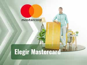 Hombre apoyado en una tarjeta bancaria, aceptada en los casinos online con Mastercard