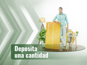 Un hombre apoyado en una tarjeta de crédito para depositar dinero en los casinos online con Age of the Gods.