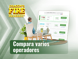 Una persona comparando los mejores casinos con tragaperras 5 Lions Megaways en España.