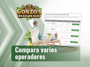 Hombre comparando casinos donde jugar al Tesoro de Gonzo.