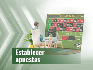 Jugador acomodado ante una pantalla a punto de colocar sus apuestas en la ruleta, juego muy popular en los casinos con dinero real.