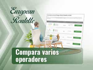Hombre acomodado delante de una pantalla comparando casinos con ruleta europea online