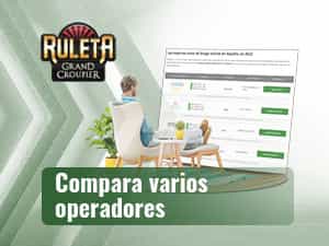 Hombre comparando casinos online con Ruleta Grand Croupier