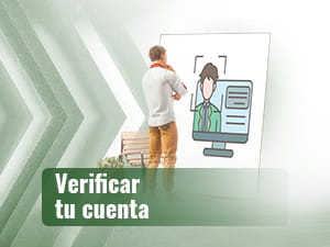 Hombre mirando una pantalla enorme con una imagen de un DNI