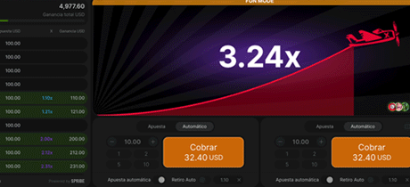 Partida real de Aviator de Spribe en casino online Chile.