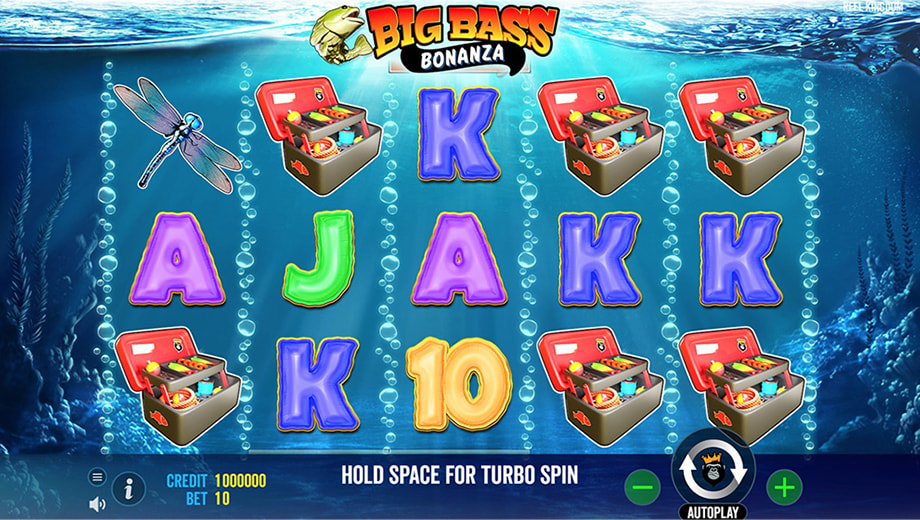 Pantalla del juego demo de la slot Big Bass Bonanza disponible en casinos online de México.