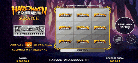Partida del raspadito Halloween Fortune Scratch de Playtech.