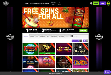 Página principal de Hard Rock Bet Casino.