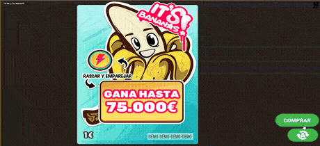 Partida del raspadito It's Bananas Scratch de Hacksaw Gaming.