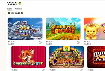 Oferta de juego en Caesars Palace Online Casino.