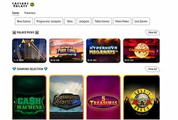 Página principal de Caesars Palace Online Casino.