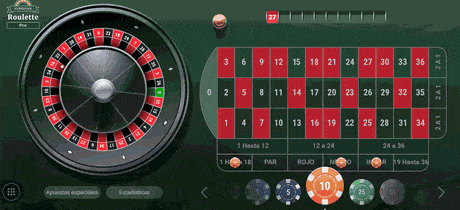 Partida real del juego European Roulette Pro en PlayUZU.