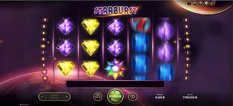 Partida real del juego de tragamonedas Starburst.