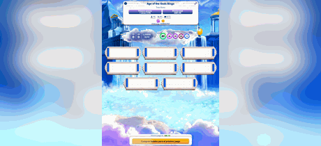 Partida del bingo Age of the Gods en pantalla de celular.