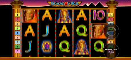 Carreles de la slot Book of Ra Deluxe en un casino online.