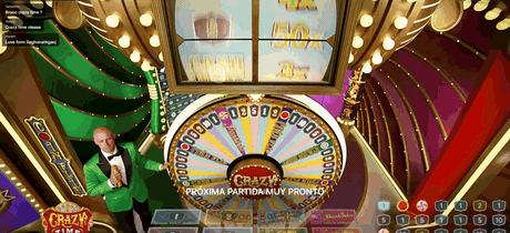 Sala del juego en vivo de Crazy Time en un casino online de México