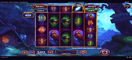 Slot Fire Blaze Blue Wizard Megaways de Playtech en modo demo