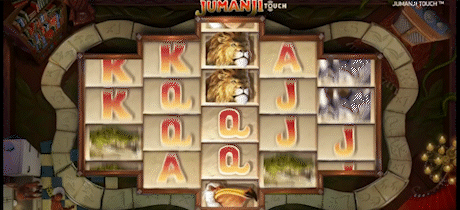 Tablero de la slot Jumanji al jugar en un casino online.