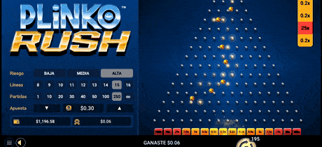 Juego Plinko Rush de Betsoft