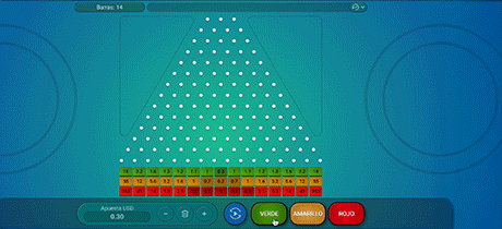 Partida real de Plinko de Spribe en un casino online.