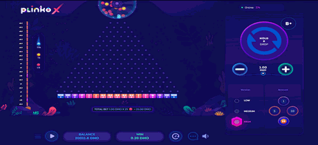Tablero del juego Plinko X de SmartSoft Gaming