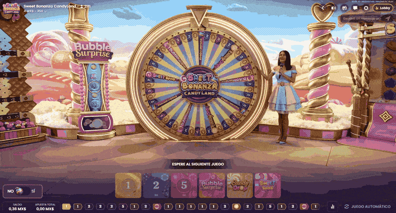 Partida a Sweet Bonanza Candyland en un casino online de México.