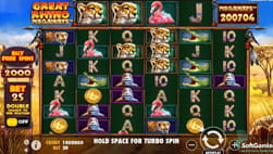 Tragamonedas Great Rhino Megaways en el casino Betsson Chile.