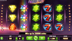 Tragaperras Starburst en el casino Betway.