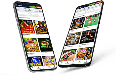 Dos celulares muestran el casino 20Bet en Argentina.