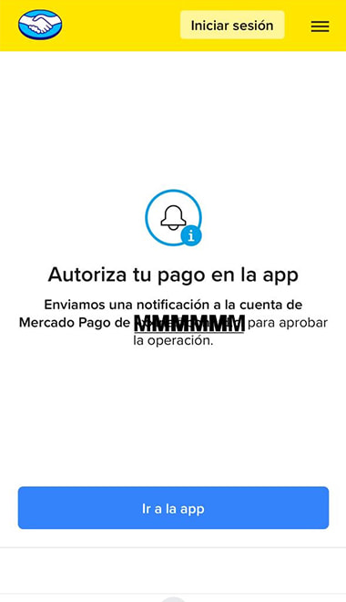 Pantalla de autorización de Mercado Pago para confirmar depósito en 20Bet desde la app.