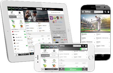 Mercados deportivos para béisbol disponibles en Betway en diferentes dispositivos móviles.