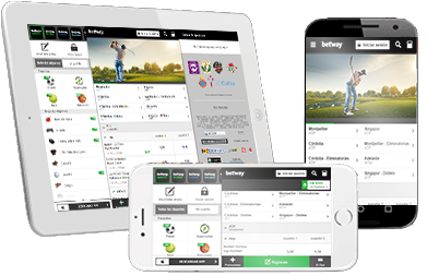 Mercados deportivos para golf disponibles en Betway en diferentes dispositivos móviles.