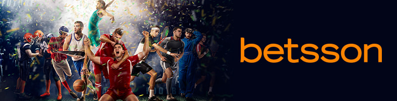 Diferentes deportistas celebrando junto al logo de Betsson para apuestas en vivo desde el celular.