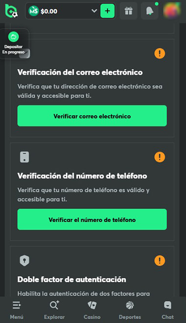 Verificación de identidad con documentos en el operador.